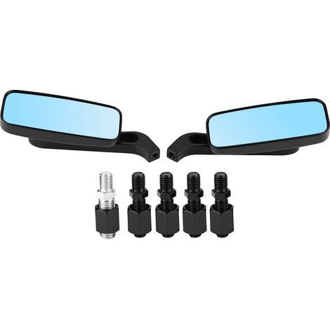 1 Paire de Rétroviseurs Latéraux Universels, Rétroviseurs Modifiés, Vue Dégagée, Rétroviseurs Latéraux de Moto, Paire de Rétroviseurs Latéraux, Pièces de Rechange avec Accessoires, Miroir Bleu 8,5 × 4 (1/5)