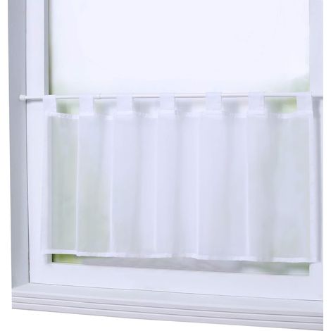 Rideau Court Brise-Bise Transparent Blanc L60 × H90 cm (1/5)