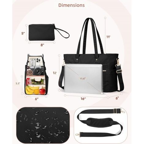 Ensemble sac fourre tout et à lunch isotherme 2 en 1, bandoulière pour ordinateur portable femmes (1/4)