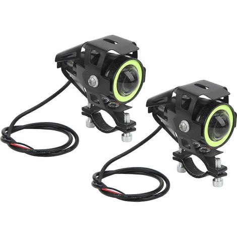 Phare LED pour moto, éclairage vert, 12-80 V, Angel Eye, lampe de travail étanche pour bateaux et voitures