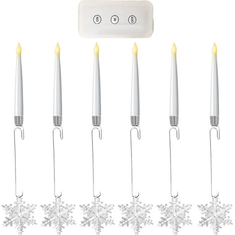 Lot de 6 bougies LED pour sapin de Noël, à piles, sans (1/5)