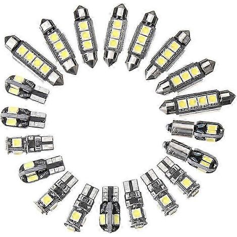 Kit de 20 ampoules LED pour éclairage intérieur de voiture (plafonnier, coffre, portières, plaque d'immatriculation), ultra-lumineuses, sans erreur Canbus, pour BMW Série 5 E39 M5 (1997-2003) (1/5)
