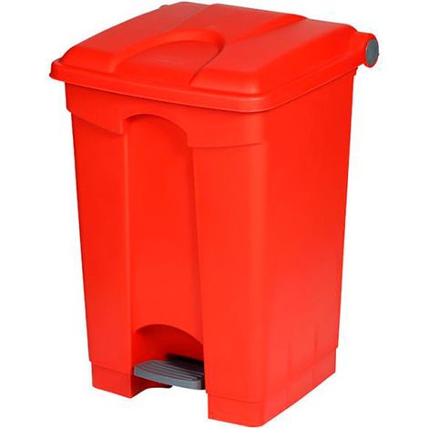 Cuve pour collecteur à pédale 45L - 39.5 x 38 x 57.4 cm - Rouge - Lot de 8 - Dbmark