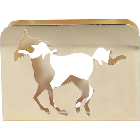 Porte-serviettes cheval fer forgé vertical doré multifonction bar, organisateur métallique pour serviettes. (1/5)