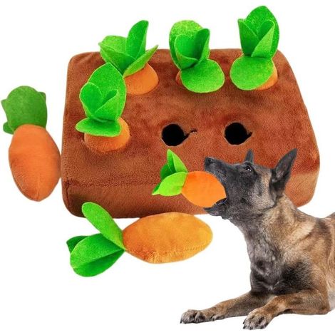 Tapis de reniflement pour chien, comprend 6 carottes, jouet interactif anti-stress. (1/5)