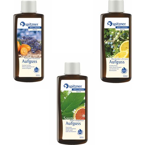 Spitzner Vorteilspack 3er Lavendel Grapefruit Wacholder Saunaaufguss je 190ml