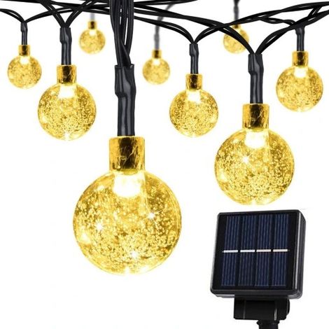 Solar-Gartengirlande mit 50 LED-Kugeln, 7,3 m lang, wasserdicht, 8 Modi