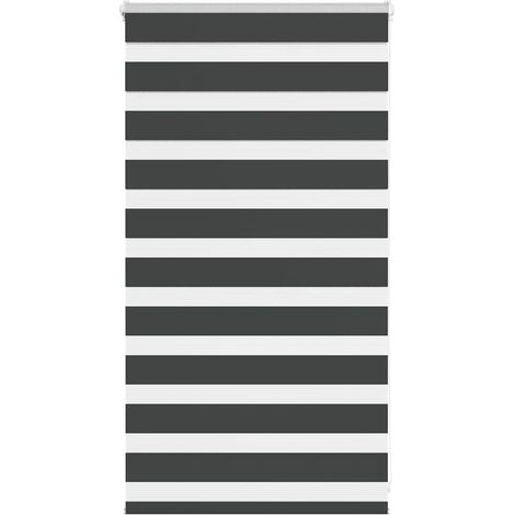 Doppelrollo Schwarz 85x100 cm Stoffbreite 80,9 cm Polyester
