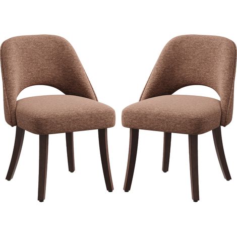 COLAMY Lot de 2 Chaises de Salle à Manger Modernes Style Mid-Century avec Pieds en Bois Massif, Assise Rembourrée et Dossier Ergonomique Courbé,rouge brique (1/5)