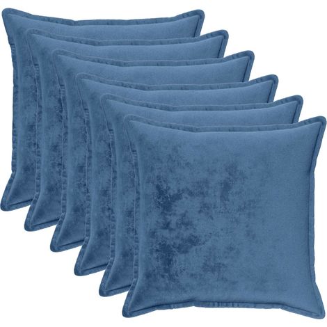 Cushion Cover 6 pcs HOUTEN Light Blue 70 x 70 cm Flannel vidaXL (1/5)