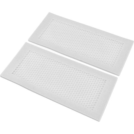 Lot de 2 cache-bouche d'aération bébé anti-enfant silicone souple pour sol maison retient débris cheveux insectes blanc (1/5)