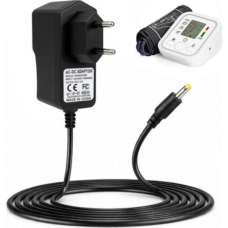 Adaptateur Secteur 6V 1A pour Tensiomètre Omron, Chargeur de Remplacement Omron avec Fiche EU, Compatible avec Omron Série X7, M2, M3, M5, M6, M7, Alimentation 6V avec Système de Protection (1/5)