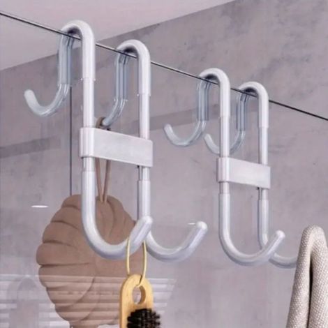 Crochet Porte de Douche Gris Sans Perçage – Support Suspension Salle de Bain Antirouille Multifonction (1/3)