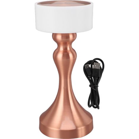 Lampe de table LED tactile 3 modes gradation sans fil métal or rose chevet salon cuisine (1/5)