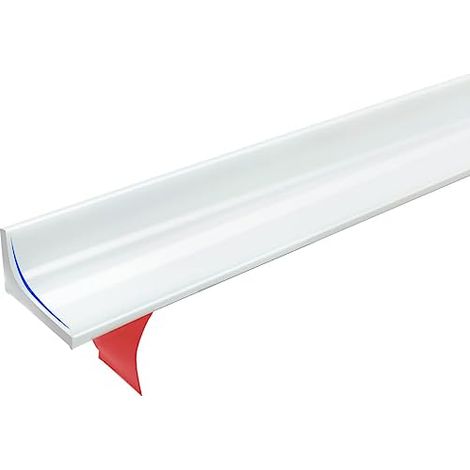 Tiras de silicona autoadhesivas impermeables, barrera de ducha de silicona, barrera de agua autoadhesiva para el umbral de la ducha, para encimeras de cocina y bordes de lavabos de baño (blanco, 200 c (1/5)