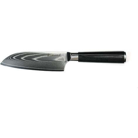 LAGUIOLE CUISSON - Couteau santoku noir damas 29cm avec étui - "Core" (1/4)