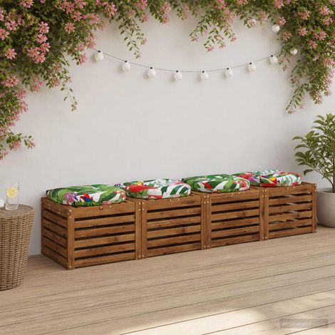 vidaXL Cuscini per Sedia in 4 Pezzi 4 pz 100% Poliestere Multicolore (1/5)