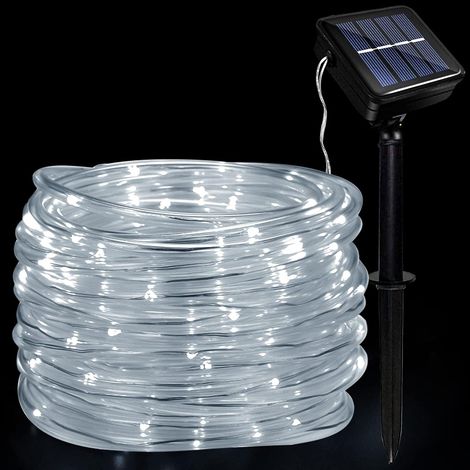 Guirlande Lumineuse Solaire Extérieure LED, IP65 Étanche Guirlande Lumineuse 12m/39.4ft 100LEDs Solaire Décoration Lumières avec 8 Modes d'Éclairage pour Jardin Arbre Fête Décoration de Noël (1/5)