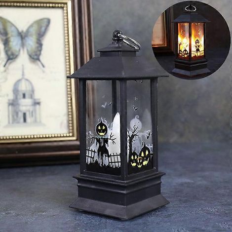 Bougies LED d'Halloween, décorations d'horreur, fantômes, citrouilles, château, maison hantée, accessoires d'extérieur, 18 (1/5)