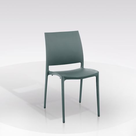 SEDIA MOD. LUNA IN POLIPROPILENE GRIGIO METAL (1/3)