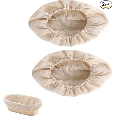 Paniers à Pain Doublés en Tissu de Lin Insert pour Corbeille avec Taille élastique Accessoire Patisserie de Banneton (1/5)