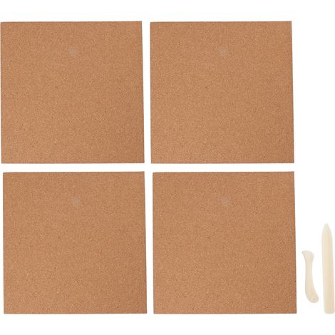 Set 4 Pannelli Sughero Adesivi 30x30 cm – Resistente al Calore con Raschietti – Superficie Protettiva Design Funzionale per Vetrate, Saldatura e Hobby Creativi (1/5)