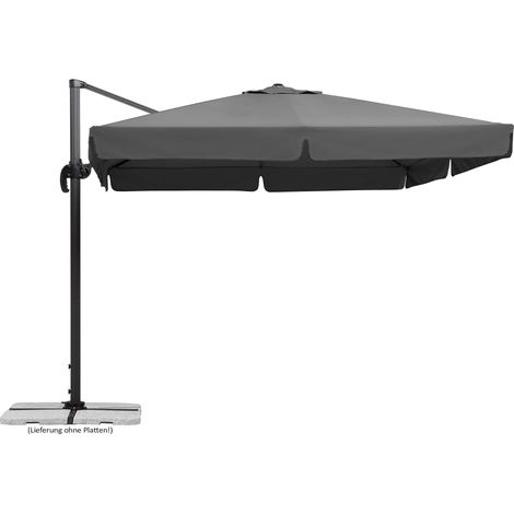 Ombrellone Schneider Rhodos, antracite, quadrato 300 x 300 cm, 782-15, struttura in alluminio/acciaio, copertura in poliestere, 24 kg, antracite (1/5)