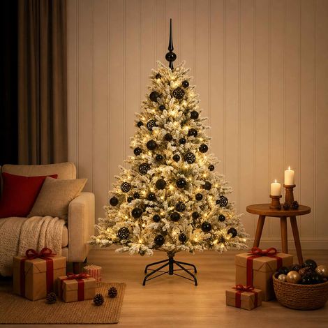 vidaXL Artificial Christmas Tree with Bauble 120 cm 150 LEDs (1/5)