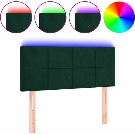 Maison Exclusive - Cabecero con LED de terciopelo verde oscuro 80 (1/5)