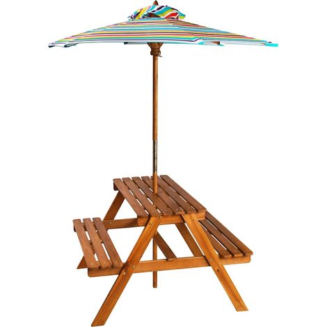 Maison Exclusive - Kinder-Picknicktisch mit Sonnenschirm 79x90x60 (1/5)