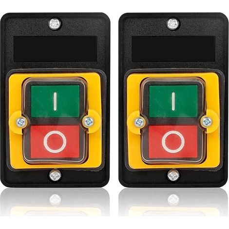 2 pièces Bouton-poussoir AC220V / 380V 10A Bouton-poussoir Imperméable Bouton Poussoir ON/OFF Utilisé pour Machines Textiles d'Équipement Mécanique (1/5)