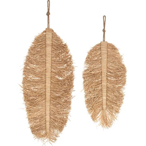Set di 2 decorazioni murali in rafia oasis l24 29cm - Atmosphera créateur d'intérieur (1/4)