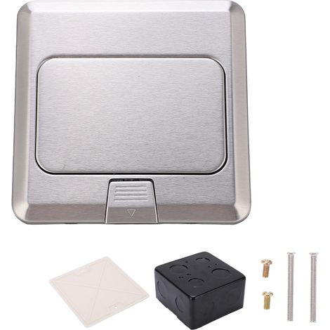 Prise de sol étanche 16 A, 2 ports, facile à utiliser, sûre et durable, couleur argent, 250 V (1/5)