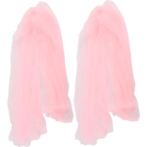 Lot de 2 voiles tulle élégants, couleurs vives, légers et confortables, accessoires décoratifs mariage et anniversaire, rose. (1/5)