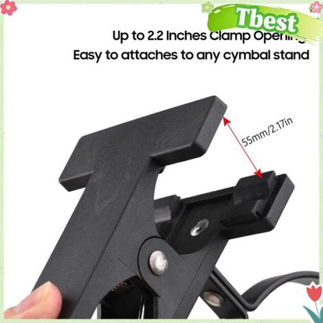 Pince Support Batterie - Ouverture 55 mm - Pour Support Cymbale ou Pied de Batterie - Sac Nettoyage Inclus - 1 Pièce (1/4)