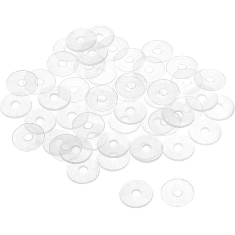 Rondelle Nylon Plat Joint Étanchéité M3 13mm OD 3mm ID 0.9mm Épaisseur pour Robinet Tuyau Eau Transparent Paquet de 50 (1/5)