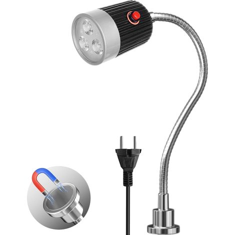 5W Lampe de Machine Magnétique, Lampe de Travail LED Magnétique avec Col de Cygne Flexible et Socle Magnétique Puissant, Blanc Froid 6000K pour Machine à Coudre, Gril, Atelier (1/5)