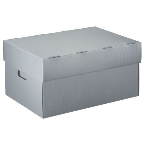 Caisse à archives plastique Extendos H 26 x L 52 x P 36 cm grise - Lot de 10