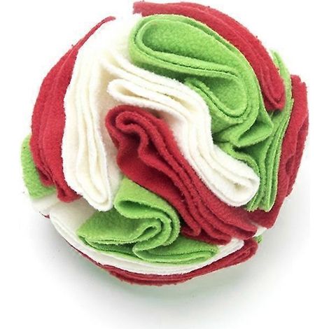 Hundeschnüffelspielzeug, Ball zur mentalen Stimulation, Leckerli-Spender mit langsamer Freisetzung, Hunde-Geruchstraining, 20 cm, weiß rot grün.