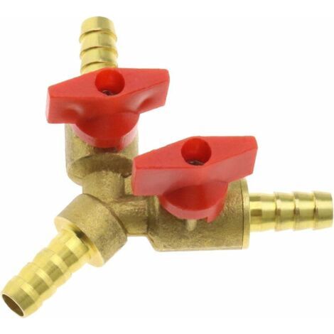 8mm Laiton Raccord de Tuyau Y-Type 3 Voies Joint de Tuyaux Connecteur Adaptateur Compatible pour Air Eau Gaz