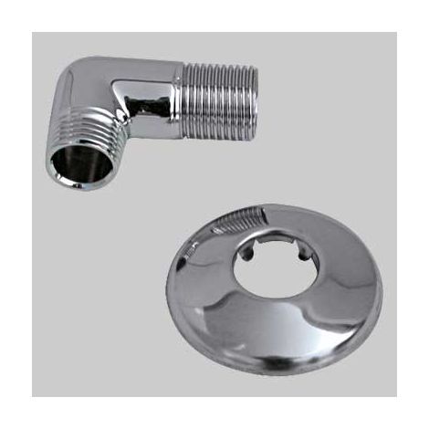 CURVA DOCCIA CON ROSONE IN OTTONE  1/2x1/2     MADE IN ITALY