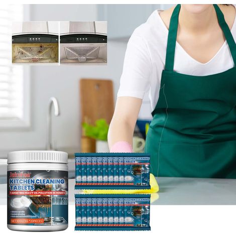 Kitchen cleaning effervescent tablets for cleaning stubborn stains and grime on kitchen stoves, sinks, and range hoods -- 100g (5g20 PIECES) -- BIEMMEDUE (1/5)