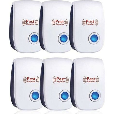 Repulsif Ultrasons, Ultrason Souris Lot de 6, Ultrason Souris et Rat Efficace Contre Souris,Rats,Mouches,Moustiques,Insectes Nuisibles,Araignées,Cafards, Sûr et Non Toxique (1/5)