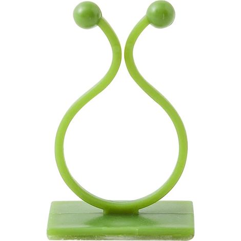 Lot de 50 clips muraux autocollants pour plantes grimpantes, organisateur de câbles en plastique pour plantes grimpantes d'intérieur et d'extérieur, vert, grand format vert (1/5)