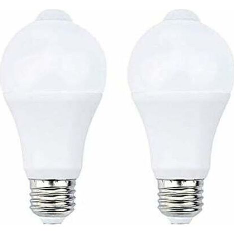 Ampoule LED E27 12W Avec Détecteur De Mouvement Automatique PIR 700lm Blanc Chaud 2700k Lot De 2 (1/4)