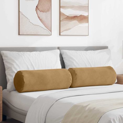 Bolsterkissen 2 Stück Braun Ø 25 x 70 cm Cordstoff