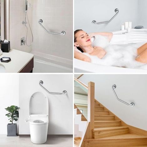 Bardusch - Maniglione di supporto per vasca da bagno a 135 gradi, portasciugamani a parete, maniglione di supporto per bagno per anziani/donne in gravidanza (1/3)