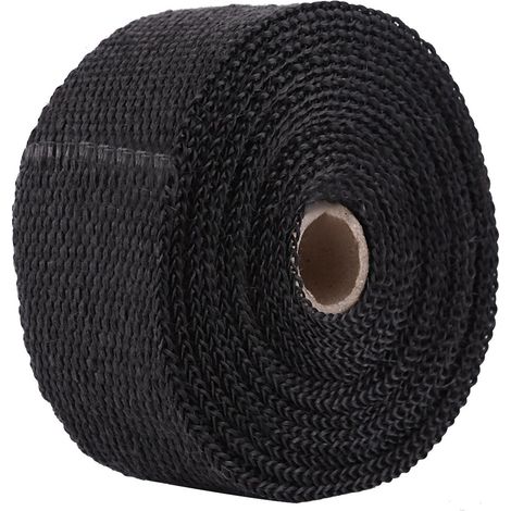 Ruban isolant thermique haute température noir 16 pieds, enveloppe d'échappement en tissu pour auto et moto, protection contre la chaleur (1/5)