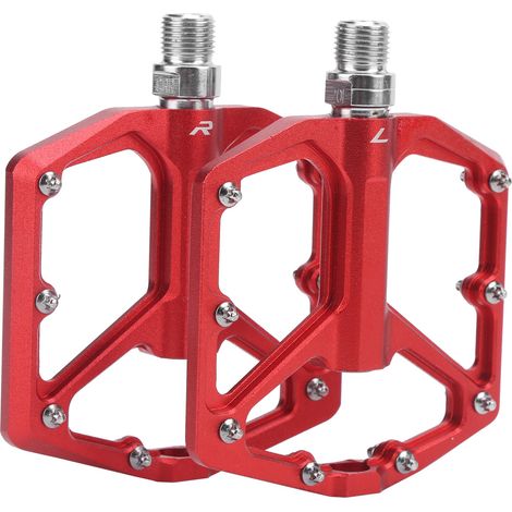 Paar ZTTO Mountainbike-Pedale aus Aluminiumlegierung, rutschfeste Plattformpedale (rot) (1/5)