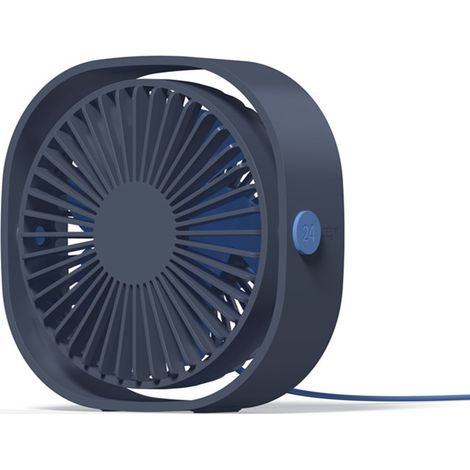 Kleiner USB-Ventilator, Mini-Leiser-Ventilator, tragbarer USB-Ventilator, 3 Geschwindigkeiten einstellbar, für Camping, Büro, Sport, Reisen, USB-betrieben (blau)